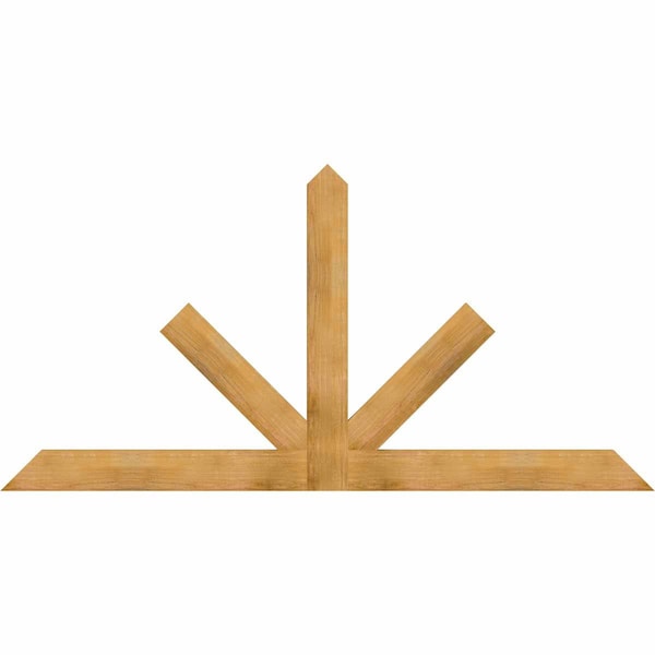 Ekena Millwork Saratoga Rough Sawn Timber Gable Bracket, Western Red Cedar, 96"W x 48"H x 2"D x 6"F, 12/12 Pitch GBW096X48X0206SAR00RWR - main